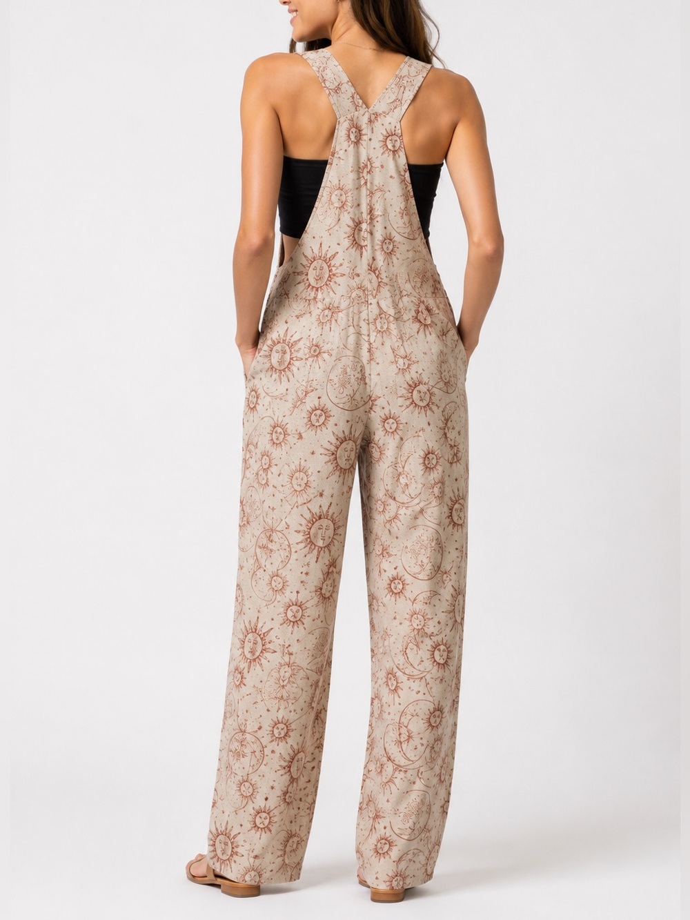 Boho Sun & Moon Beige Print Jumper - Medium - Picture 3 of 6